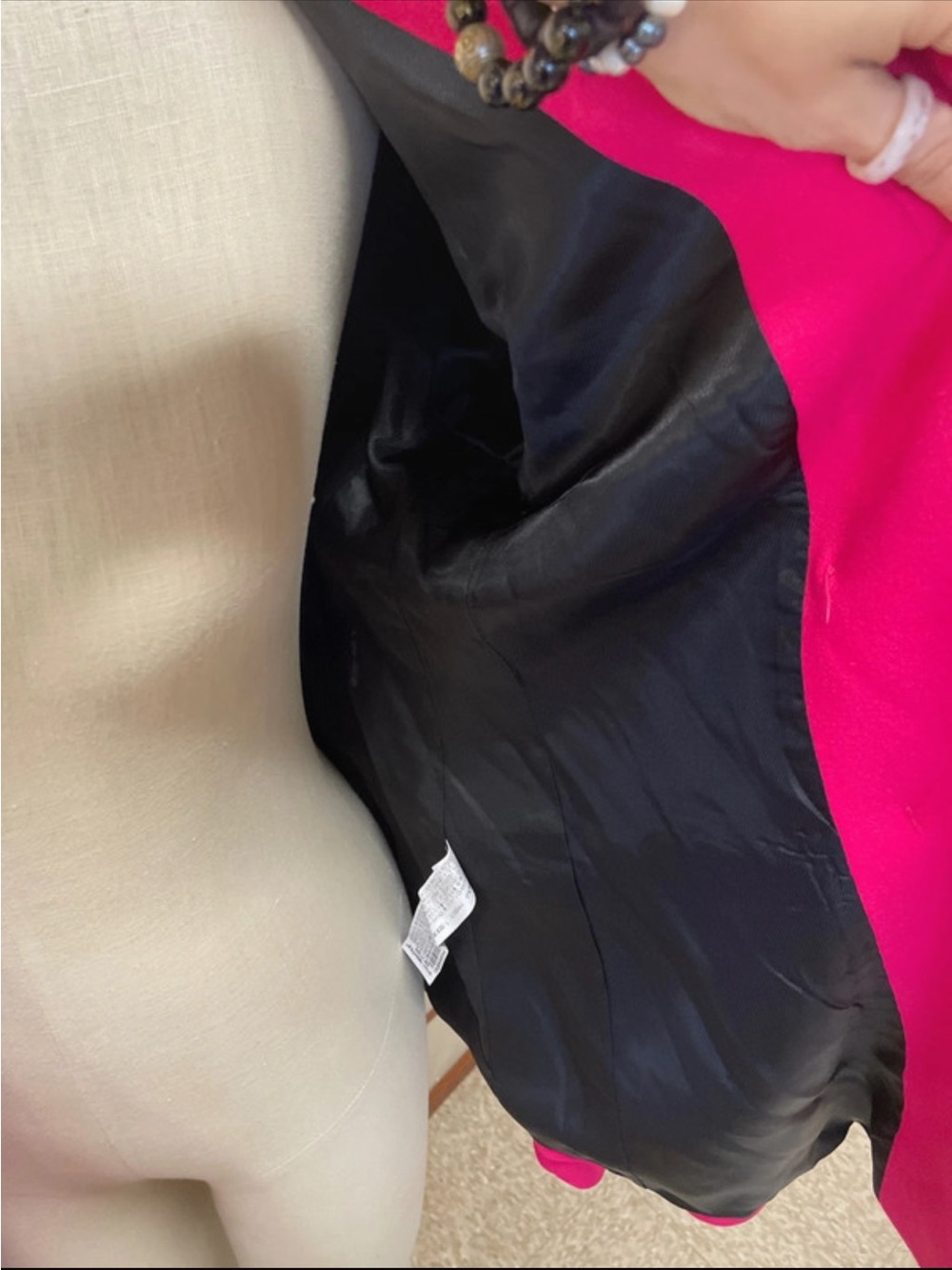 Zara Double-Breasted Fuchsia Blazer with Gold Buttons - Picture 4 of 7